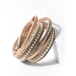 SAACHI Hilton Double Wrap Bracelet Gold